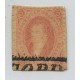 ARGENTINA 1867 GJ 28Ac RIVADAVIA ESTAMPILLA DE 6ta TIRADA COLOR ROJO PARDO ANARANJADO IMPRESIÓN BORROSA PLANCHA RAYADA CON SUS CUATRO MARGENES RARO U$ 300